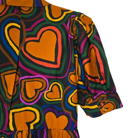 Farm Rio Short-Sleeve Bow-Front Heart Mini Dress - Picture 7 of 9